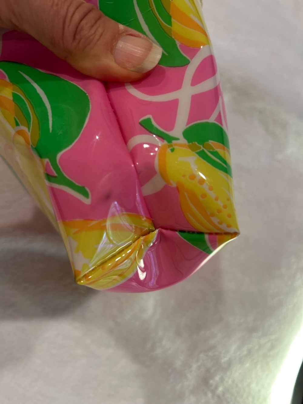 Lilly Pulitzer Estée Lauder Pink with Yellow Lemons Cosmetic Makeup Bag - Picture 5 of 6